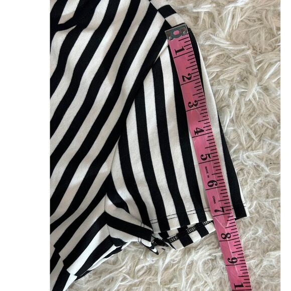 Forever 21 Women's Size L Black and White Striped Fit & Flare Dress #0365 - Picture 5 of 10